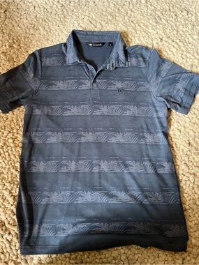 Mens Travis Mathew Cool Blue/ Grey Patterned Golf Polo Shirt